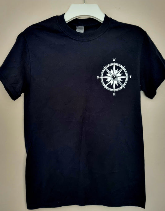 WSTH Compass, Black Short Sleeve T-Shirt